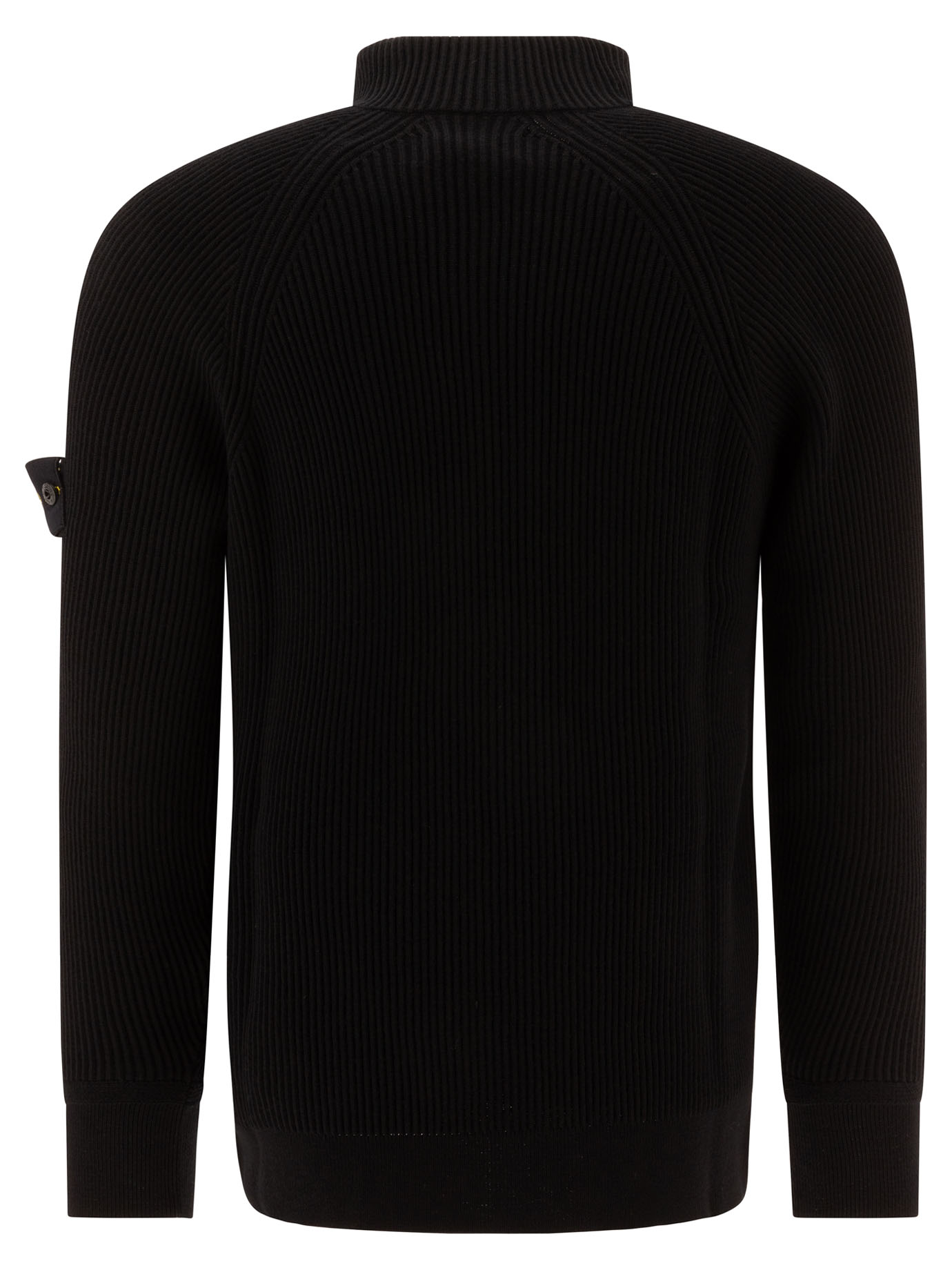 STONE ISLAND Black   Compass zippered sweater